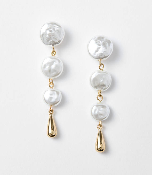 Pearlized Linear Drop Earrings