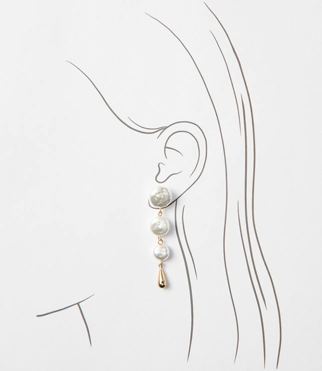 Pearlized Linear Drop Earrings