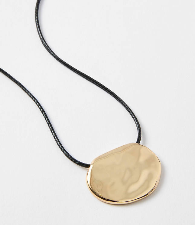 Molded Metal Pull Tie Cord Necklace