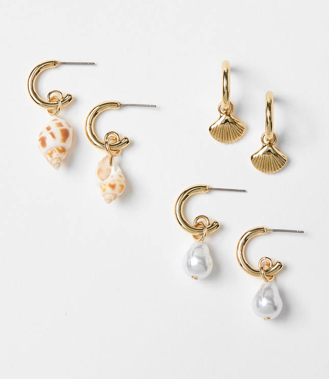 Pearlized Seashell Earring Set