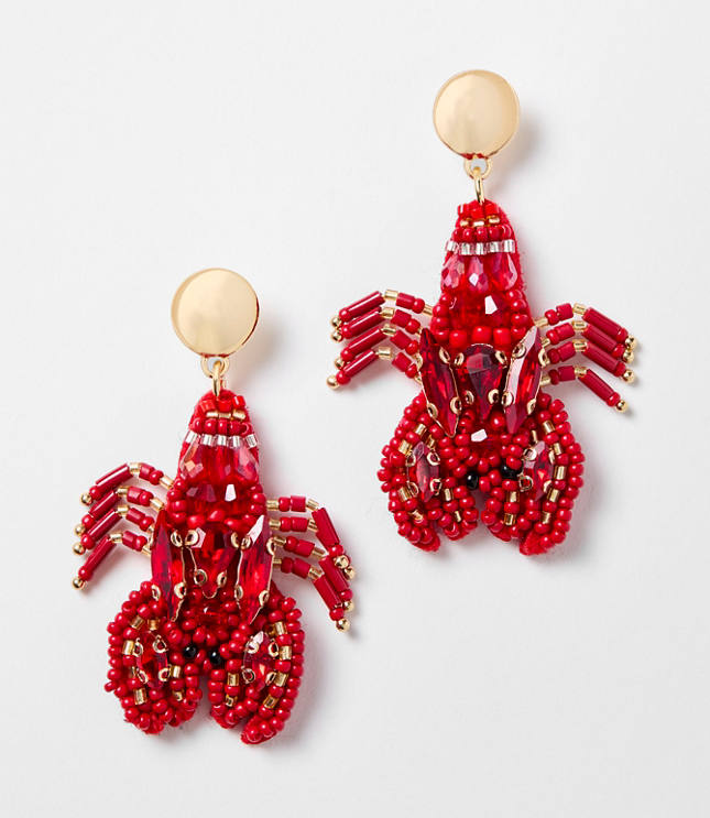 Lobster Beaded Statement Earrings carousel Product Image 1