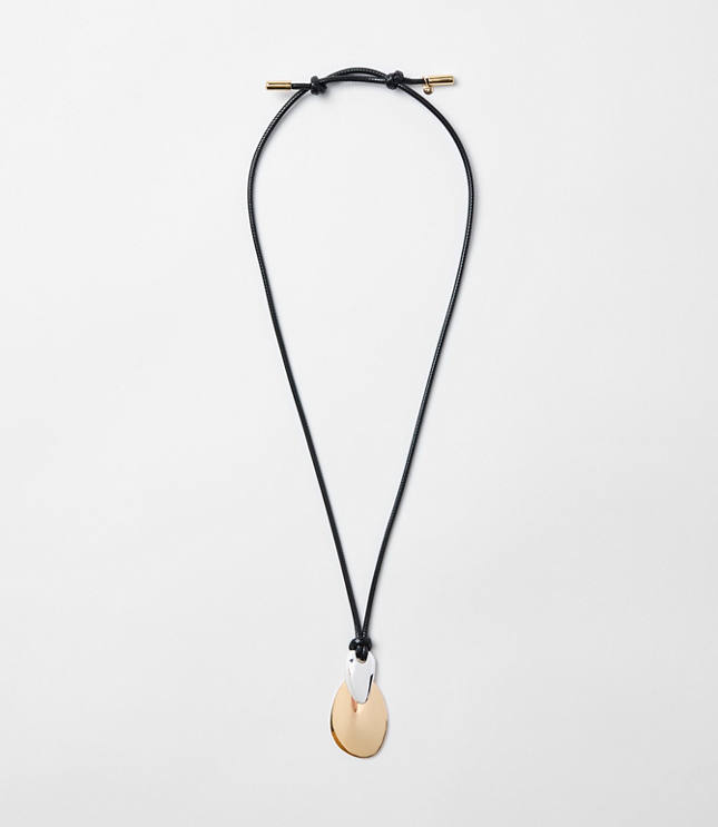 LOFT Versa Mixed Metal Cord Statement Necklace