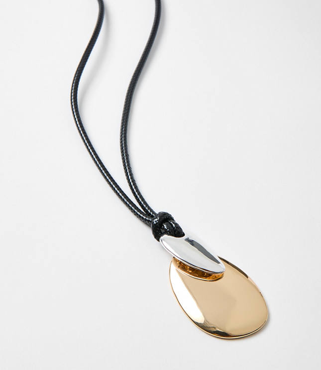 LOFT Versa Mixed Metal Cord Statement Necklace