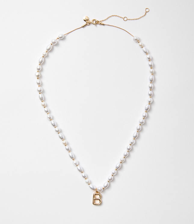 Pearlized Initial Necklace carousel Product Image 1