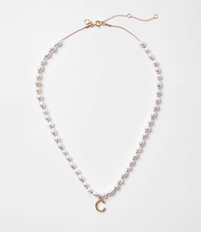 Pearlized Initial Necklace carousel Product Image 1