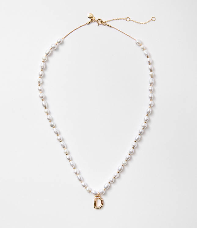 Pearlized Initial Necklace carousel Product Image 1