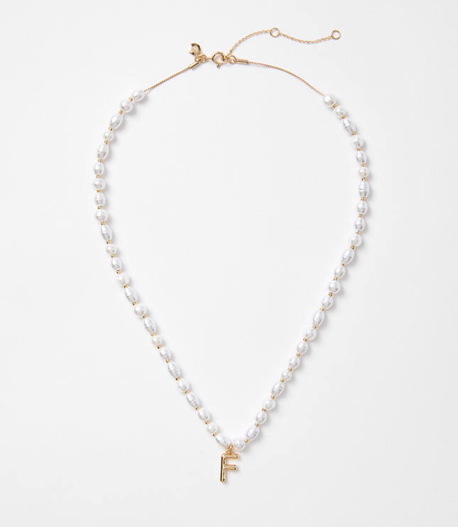 Pearlized Initial Necklace carousel Product Image 1
