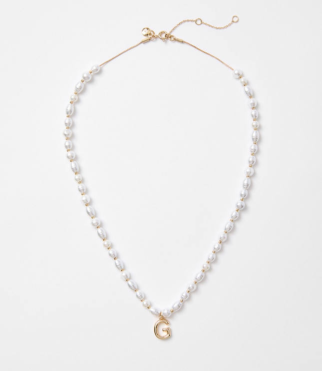 Pearlized Initial Necklace carousel Product Image 1