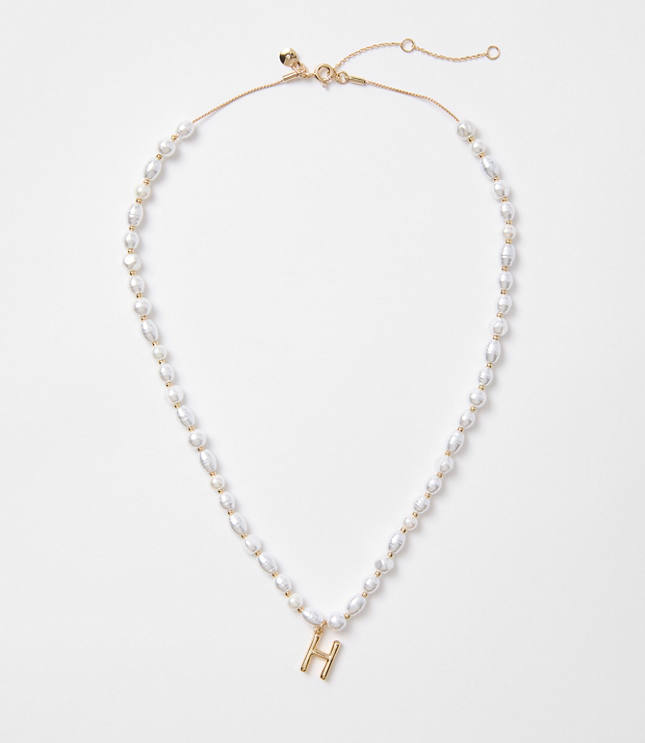 Pearlized Initial Necklace carousel Product Image 1