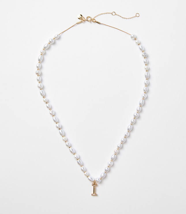 Pearlized Initial Necklace carousel Product Image 1