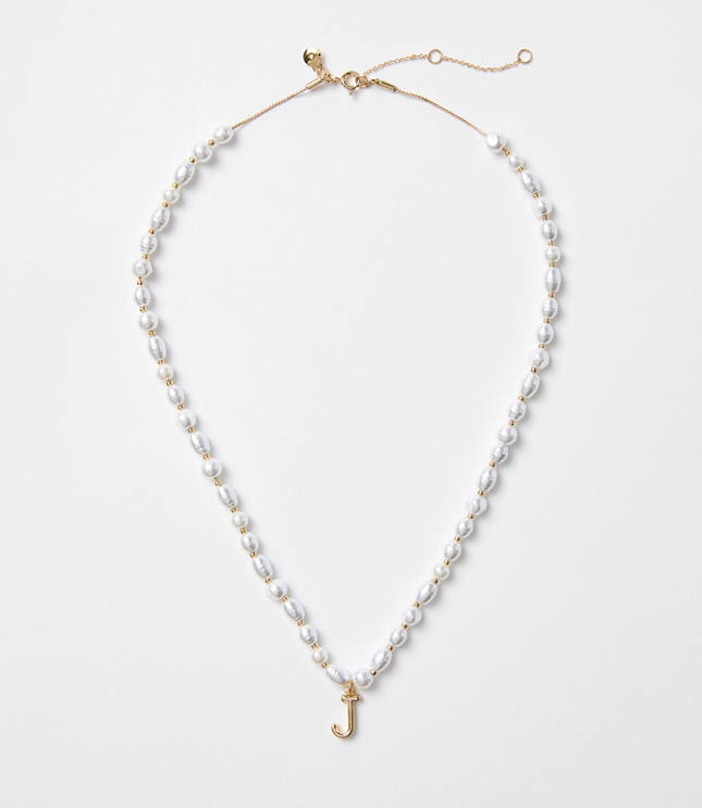 Pearlized Initial Necklace carousel Product Image 1