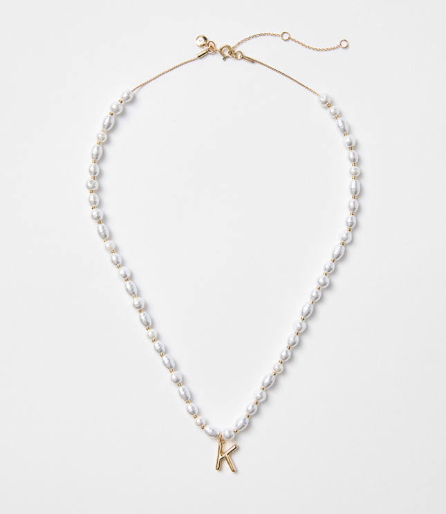 Pearlized Initial Necklace carousel Product Image 1