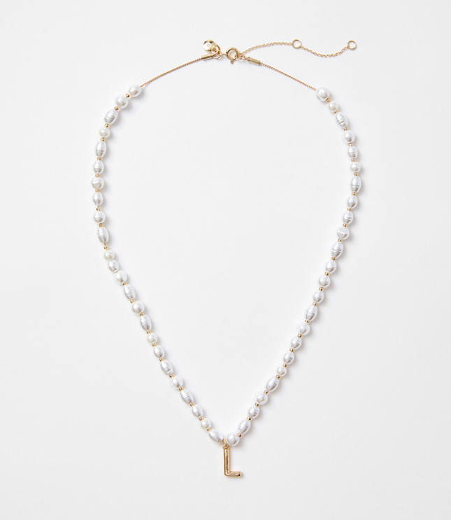 Pearlized Initial Necklace carousel Product Image 1