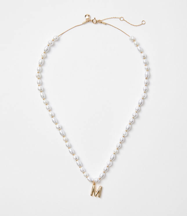 Pearlized Initial Necklace carousel Product Image 1