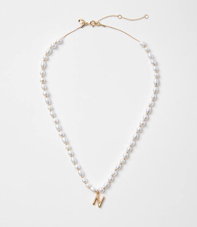 Pearlized Initial Necklace carousel Product Image 1