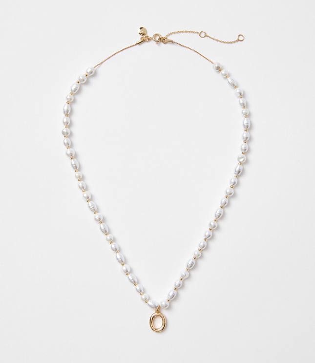 Pearlized Initial Necklace carousel Product Image 1