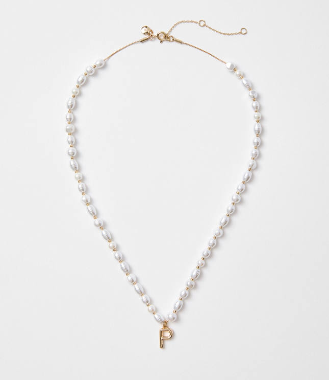 Pearlized Initial Necklace carousel Product Image 1