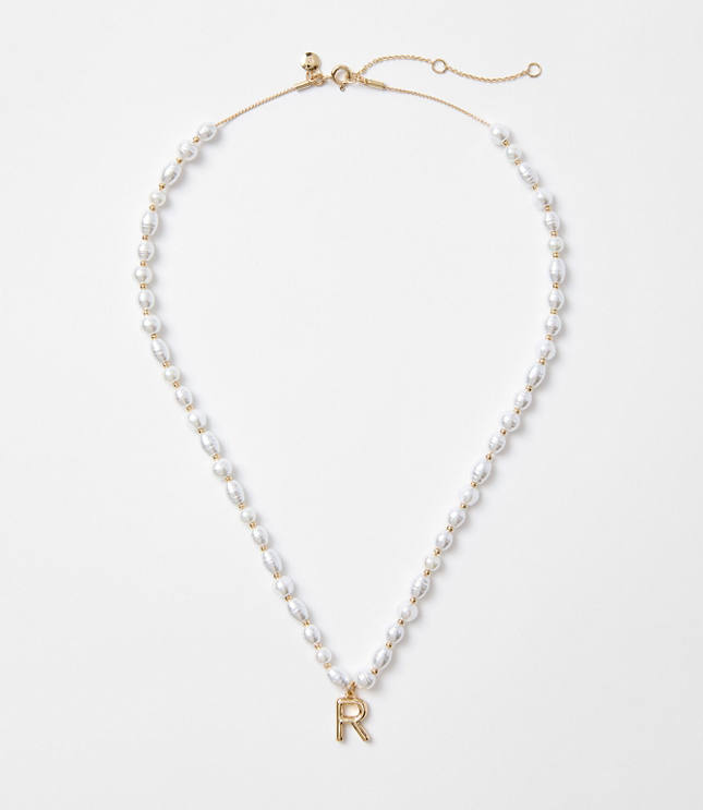 Pearlized Initial Necklace carousel Product Image 1