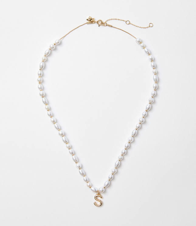 Pearlized Initial Necklace carousel Product Image 1