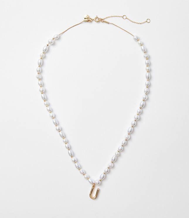 Pearlized Initial Necklace carousel Product Image 1