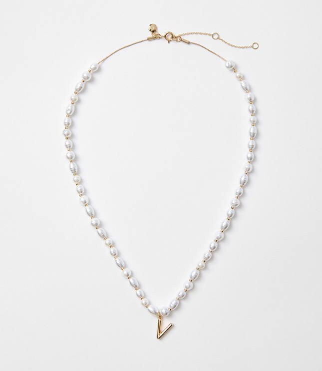 Pearlized Initial Necklace carousel Product Image 1