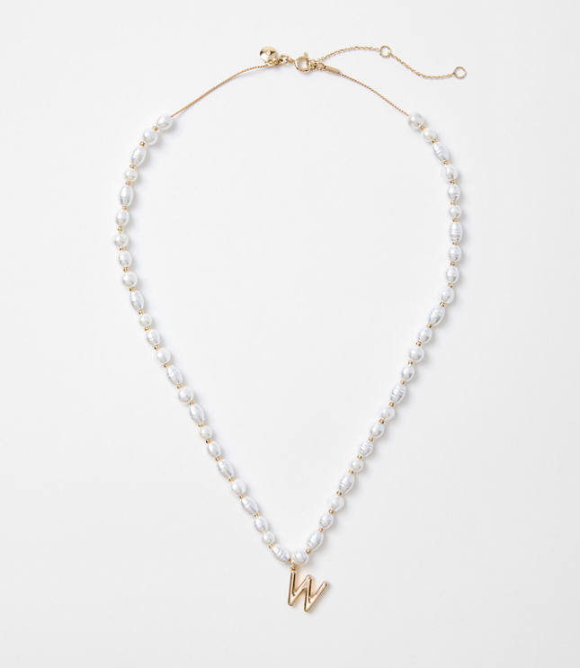Pearlized Initial Necklace carousel Product Image 1