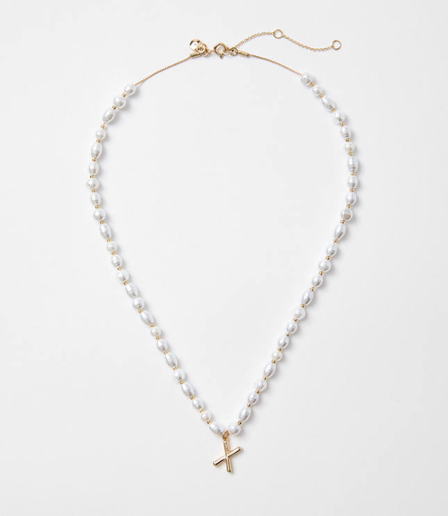 Pearlized Initial Necklace carousel Product Image 1