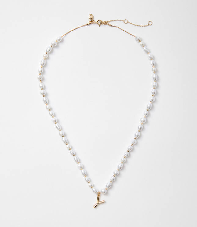 Pearlized Initial Necklace carousel Product Image 1