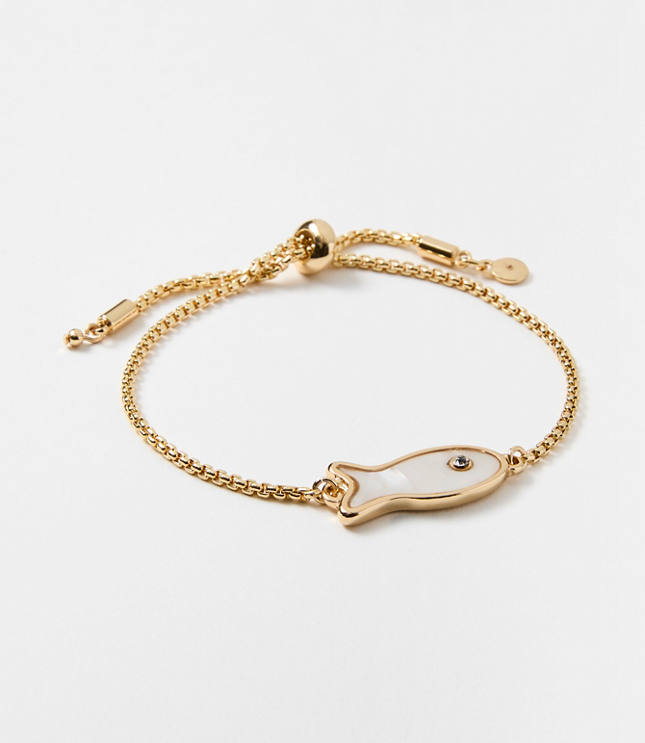 Mother Of Pearl Fish Pull Tie Bracelet carousel Product Image 1