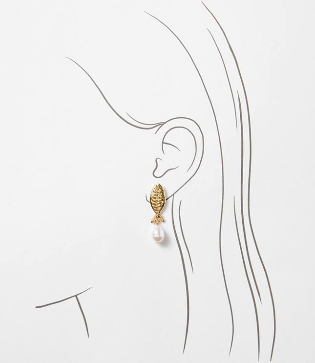 Pearlized Fish Stud Earrings carousel Product Image 2