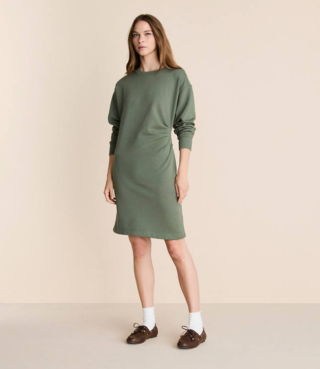Lou & Grey Elite Fleece Pleated Mini Dress