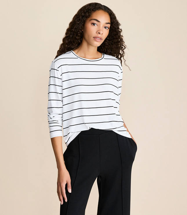 Lou & Grey Striped Essential Modal Long Sleeve Tee
