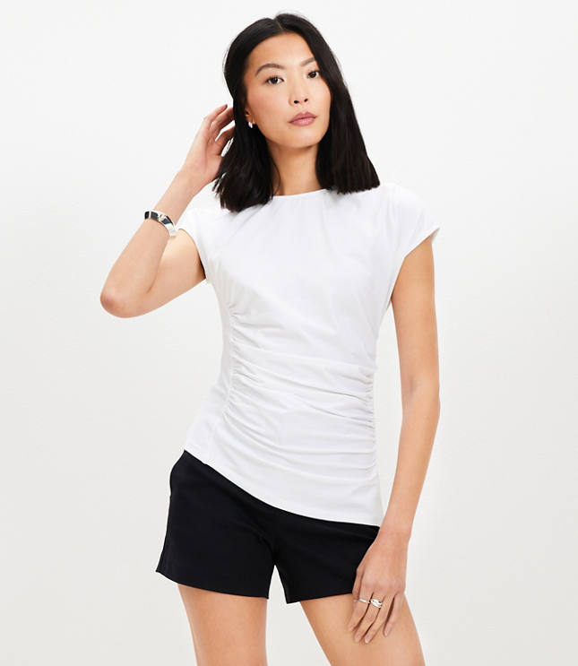 【AAKE】STRAP SHIRRING SLEEVE T Shirred Tee