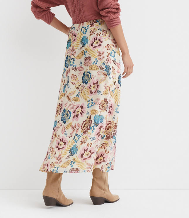 Garden Chiffon Paneled Midi Skirt