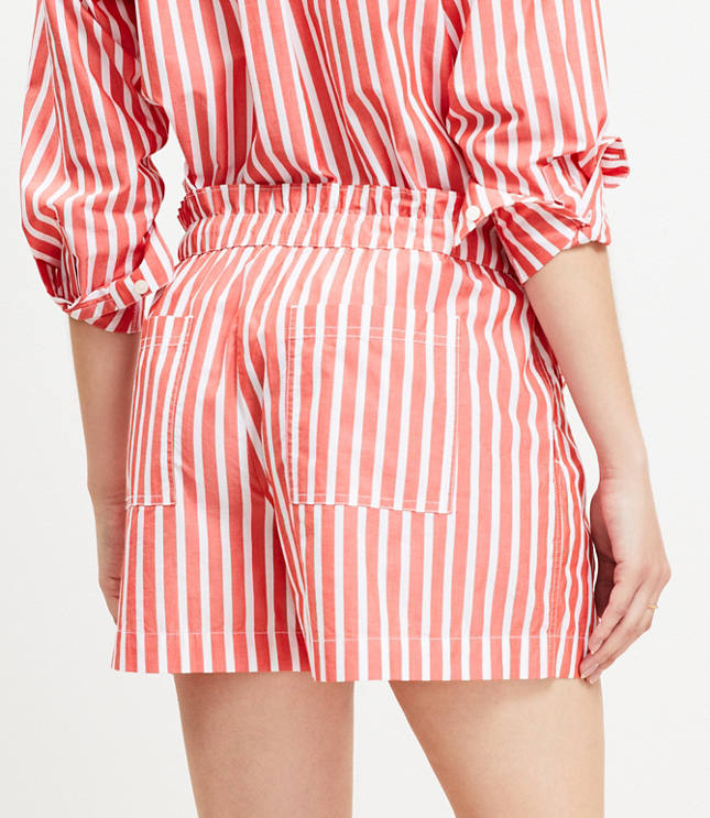 Petite Breezy Shorts in Striped Poplin