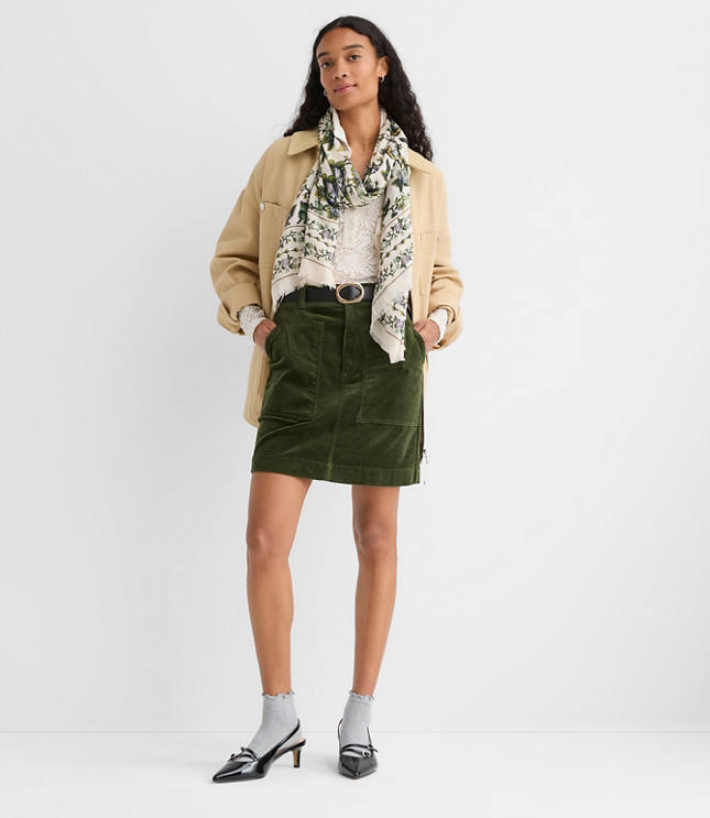 Corduroy Mini Pocket Skirt