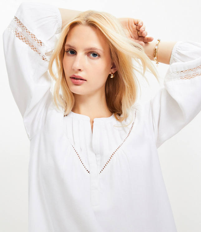 Eyelet Flounce Mini Dress