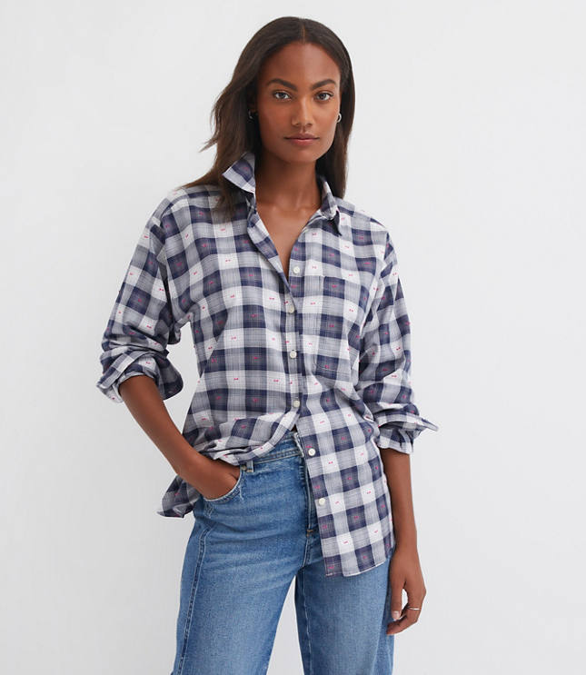 Clip Plaid Everyday Oversized Pocket Shirt