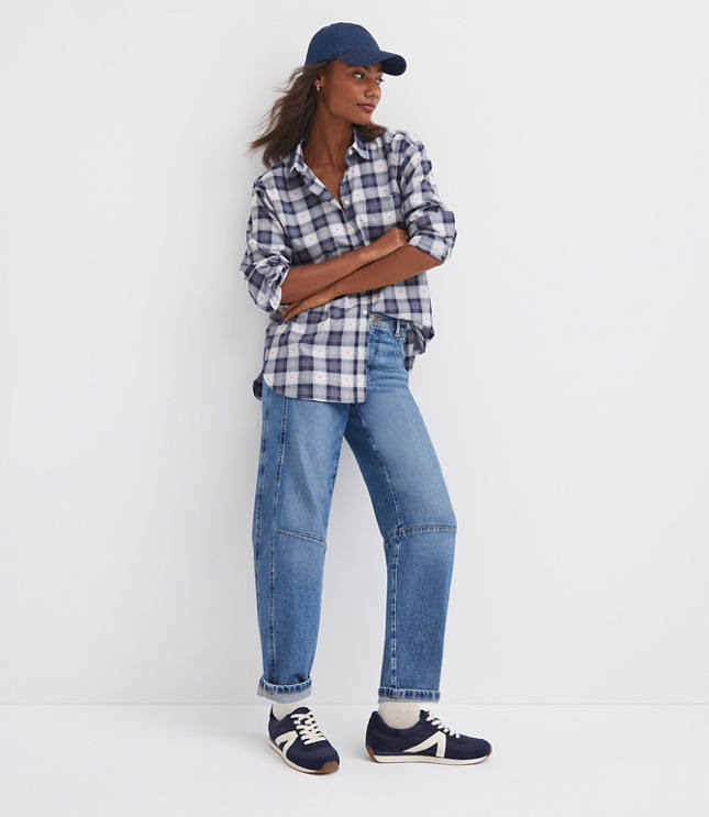 Clip Plaid Everyday Oversized Pocket Shirt