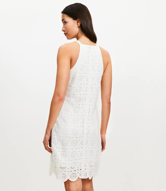 Crochet Lace Mini Halter Dress