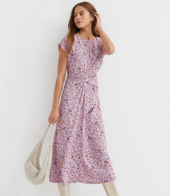 Floral Knotted Midi Dress