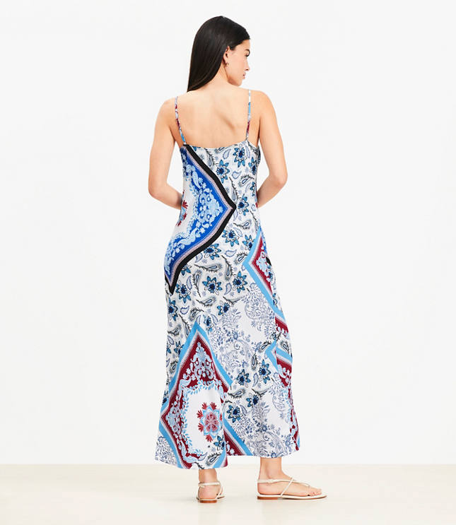 Tiled Strappy Bias Midi Dress