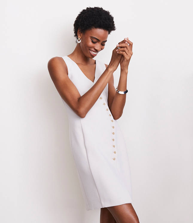 LOFT Versa Crepe Drape Asymmetrical Vest Mini Dress