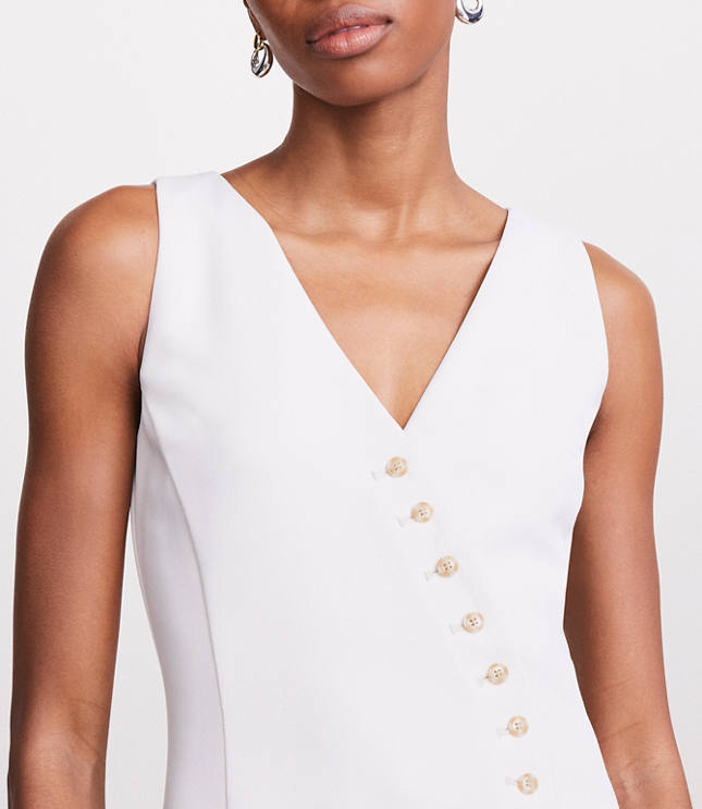 LOFT Versa Crepe Drape Asymmetrical Vest Mini Dress