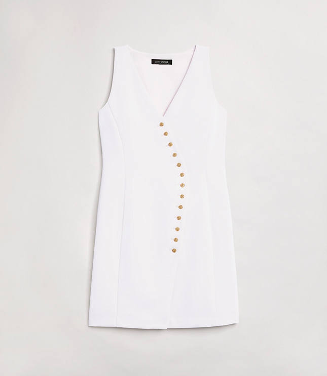 LOFT Versa Crepe Drape Asymmetrical Vest Mini Dress