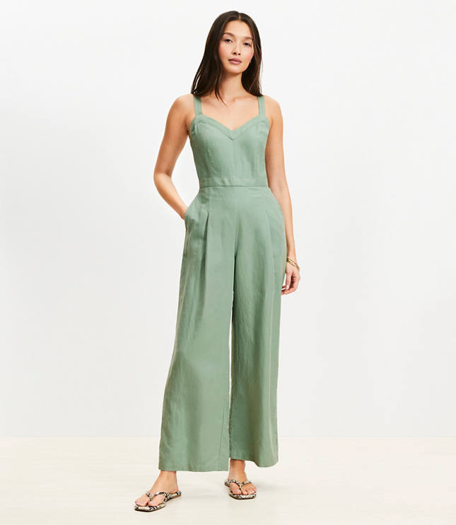 sacra 124204061 LINEN ALL-IN-ONE
オールインワン Tie Front Linen Blend Jumpsuit
