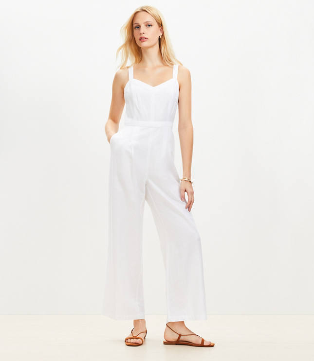 Linen Cotton Strappy Jumpsuit