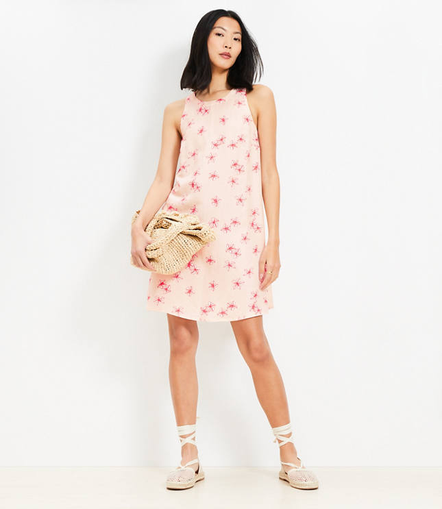 Bloom Linen Blend Cutout Back Mini Pocket Dress