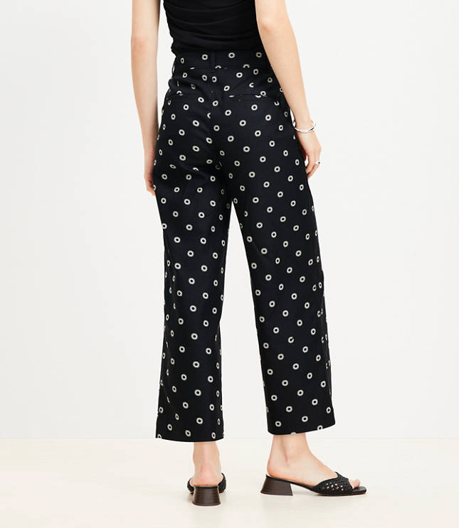 Palmer Wide Leg Crop Pants in Dotted Twill