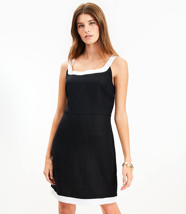 Tall Linen Blend Mini Tank Dress